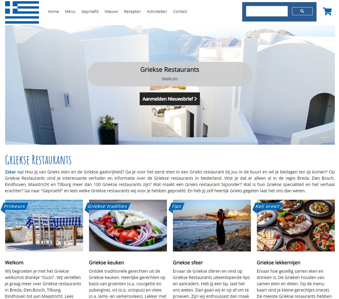 Website Griekse restaurants
